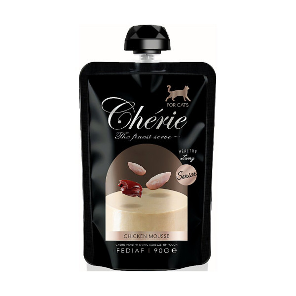 Повнораціонний корм для літніх котів Мус з курки Cherie Squeeze-Up Pouch Chicken Mousse For Senior Cat 90 г