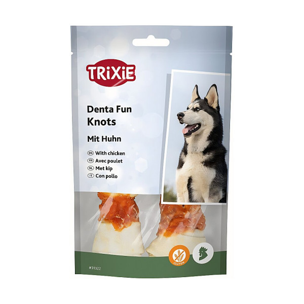 Ласощі Trixie Denta Fun для собак Кісточка для чищення зубів з куркою 11 см 70 г