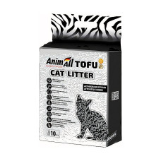 Наповнювач для котячого туалету AnimAll Activated Carbon Тофу Соєвий грудкувальний активоване вугілля 10 л