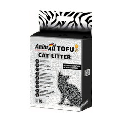 Наповнювач для котячого туалету AnimAll Activated Carbon Тофу Соєвий грудкувальний активоване вугілля 10 л