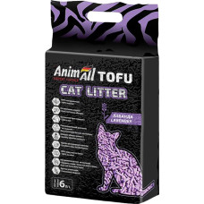 Наповнювач для котячого туалету AnimAll Lavender Тофу з ароматом лаванди Соєвий грудкувальний 2.6 кг (6 л