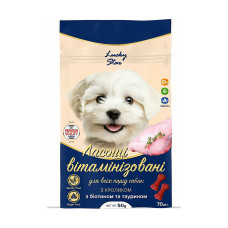 Вітамінізовані ласощі для собак Lucky Star зі смаком кролика з біотином і таурином 50 г