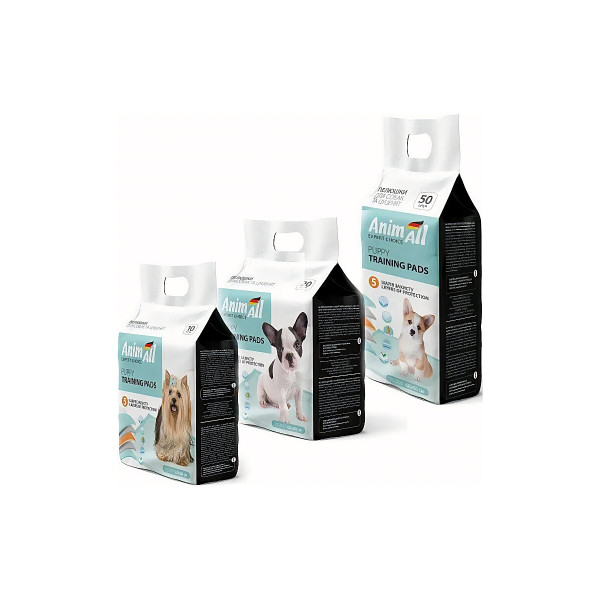 Пелюшки AnimAll Puppy Training Pads для собак і цуценят 50 штук 60 x 90 см
