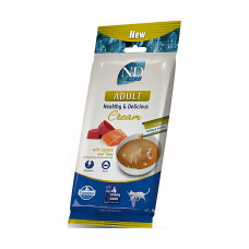 Ласощі для котів, кремові, лосось з тунцем, Farmina N&D Grain Free PRIME CAT 60 г