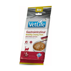 Ласощі для котів, кремові, з куркою та тунцем, Farmina VET LIFE CAT GASTROINTESTINAL 60 г