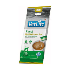Ласощі для котів, кремові, з куркою та тунцем, Farmina VET LIFE CAT RENAL 60 г