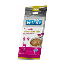 Ласощі для котів, кремові, к куркою та тунцем, Farmina VET LIFE CAT STRUVITE 60 г