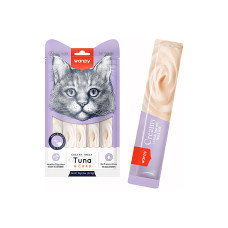 Кремові ласощі з тунцем та крабом для котів Wanpy (Ванпі) Creamy Lickable Treats Tuna & Crab 70 г