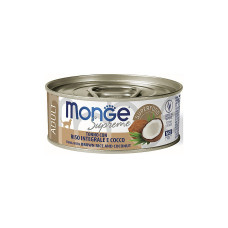 Вологий корм для котів Monge Cat Wet Supreme Adult тунець з коричневим рисом та кокосом 80 г