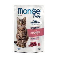 Вологий корм для котів Monge Cat Wet FRESH Sterilised яловичина 85 г