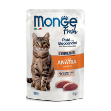Вологий корм для котів Monge Cat Wet FRESH Sterilised качка 85 г