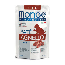 Вологий корм для котів Monge Cat Wet MONOPROTEIN Kitten ягня 85 г