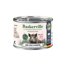 Консервований корм Baskerville Monoprotein FOS Holistic для котів з м'ясом дикого кабана 200 г