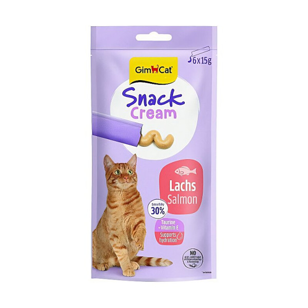 Ласощі GimCat Snack Сream Salmon для котів з лососем 6х15 г
