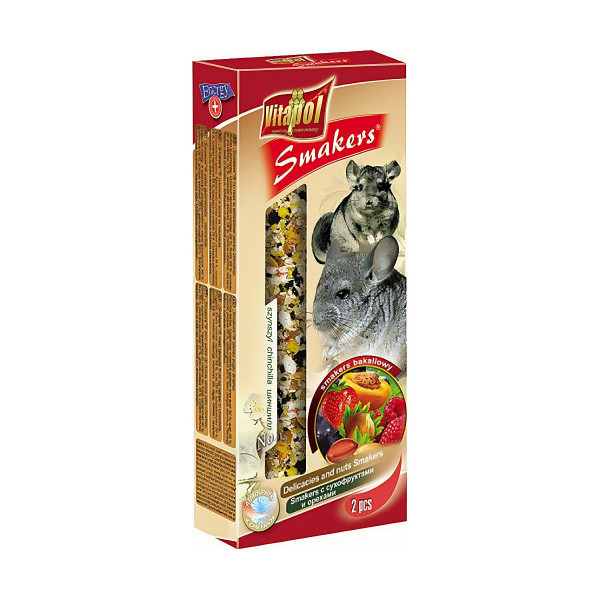 Колба Vitapol Smakers для шиншил, сухофрукти і горіхи, упаковка 2 шт