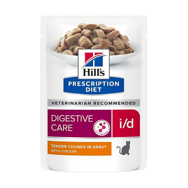 Вологий корм Hill’s Prescription Diet i/d Digestive Care Chicken з куркою для кішок, що сприяє підтримці здоров'я ШКТ 85 г