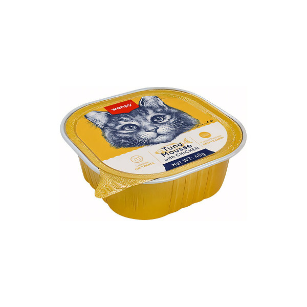 Консервований корм з куркою та тунцем для котів (мус) Wanpy Tuna & Chicken 40 г