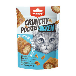 Ласощі для котів хрусткі подушечки з куркою Wanpy Crunchy Pockets Chicken 60 г