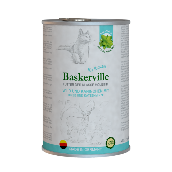 Вологий корм Baskerville (Баскервіль) Holistic Wild und Kaninchen для котів Оленина з кроликом 400 г