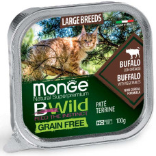 Вологий корм MONGE (Монж) BWild Grain Free Wet Adult Cat Buffalo для котів з буйволом та овочами 100 г