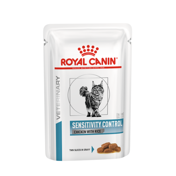 Вологий корм Royal Canin (Роял Канін) Sensitivity Control Chicken With Rice для котів Ветеринарна дієта при харчовій алергії (шматочки у соусі) 85 г