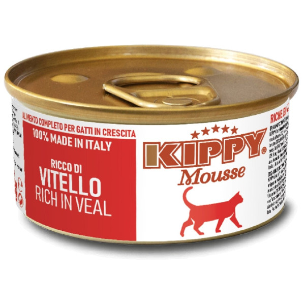 Вологий корм Kippy Mousse Rich in Veal Adult для дорослих котів мус з телятиною 85 г