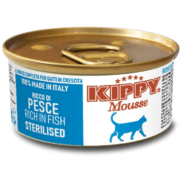 Вологий корм Kippy Mousse Sterilised in Fish для стерилізованих котів мус з рибою 85 г