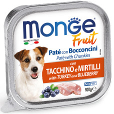 Вологий корм MONGE (Монж) Dog Fruit Turk & Blueberry для собак індичка та чорниця 100 г