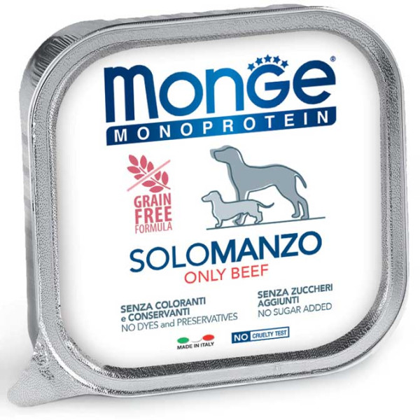 Вологий корм MONGE (Монж) Dog Monoprotein Solo Beef для собак паштет з яловичиною 150 г