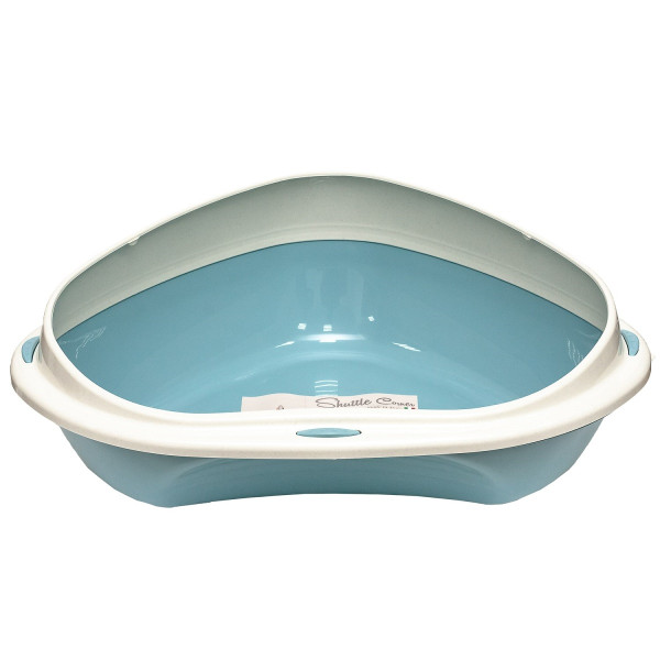 Туалет кутовий для котів Georplast Shuttle Corner 49 x 40 x 17.5 см  Блакитний