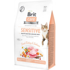 Сухий корм Brit Care Grain-Free Sensitive Digestion Salmon & Turkey для вибагливих кішок смак індички та лосося 400 г