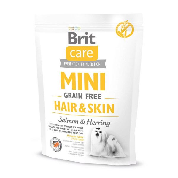 Сухий корм Brit Care Mini Grain Free Hair & Skin Salmon & Herring з лососем та оселедцем 400 г