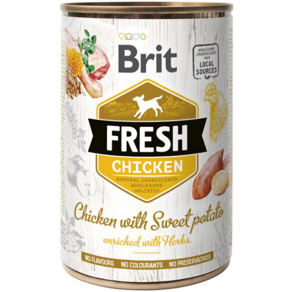 Вологий корм Brit Fresh Chicken для собак смак курки та батата 400 г