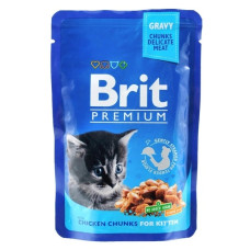 Вологий корм Brit Premium Kitten для кошенят смак курки 100 г