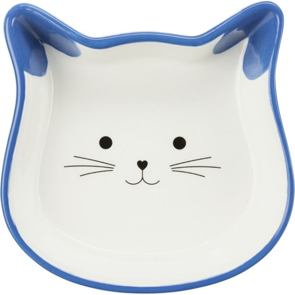 Миска керамічна в формі кошачої мордочки для котів Cat Face 12 см 0.25 л