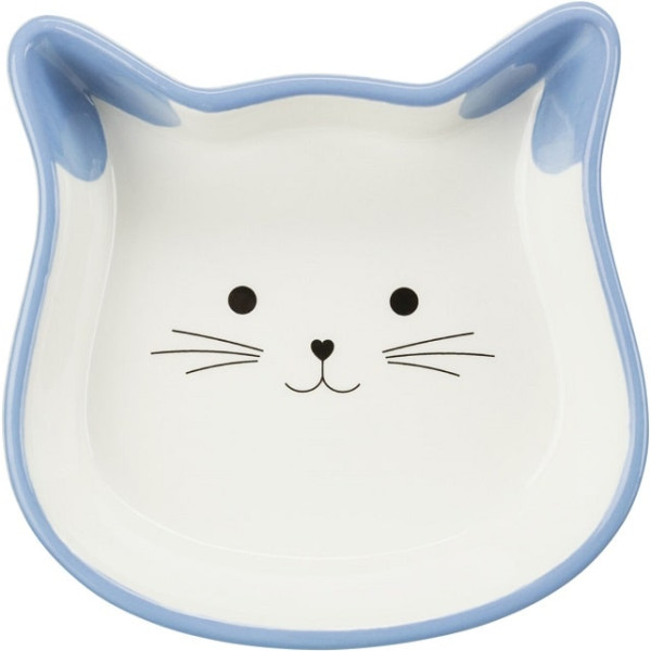 Миска керамічна в формі кошачої мордочки для котів Cat Face 12 см 0.25 л