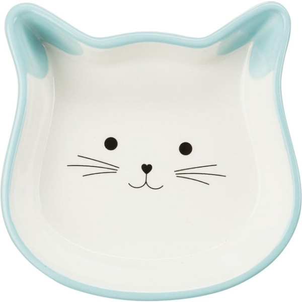 Миска керамічна в формі кошачої мордочки для котів Cat Face 12 см 0.25 л