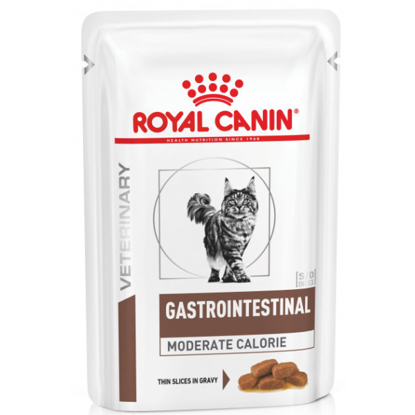 Вологий корм Royal Canin (Роял Канін) Gastrointestinal Moderate Calorie для котів Ветеринарна дієта при порушеннях травлення (шматочки у соусі) 85 г