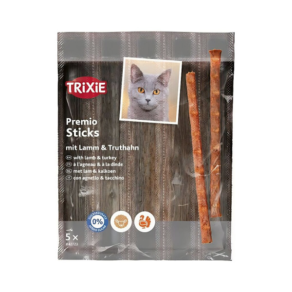 Ласощі Trixie Premio Sticks Quintett with Lamb/Turkey для котів палички з ягням та індичкою 5 шт 5 г