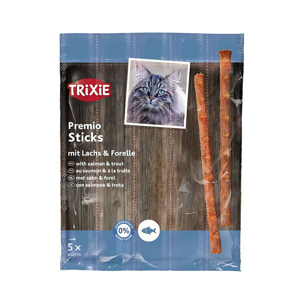 Ласощі Trixie Premio Sticks Quintett with Salmon/Trout для котів палички з лососем та фореллю 5 шт 5 г
