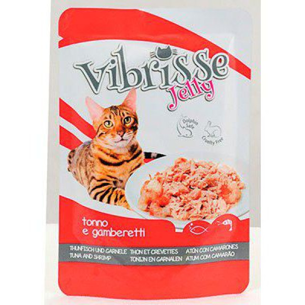 Вологий корм Croci Vibrisse Jelly для кішок тунець креветки у желе 70 г