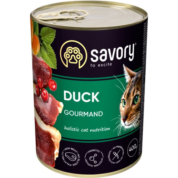 Вологий корм Savory Duck для котів смак качки 400 г