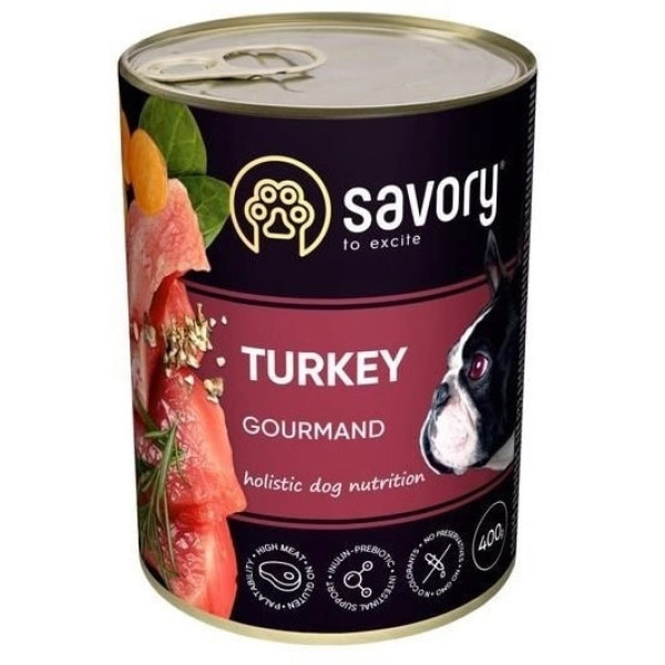 Вологий корм Savory Turkey для собак смак індички 400 г 30518 Чехія