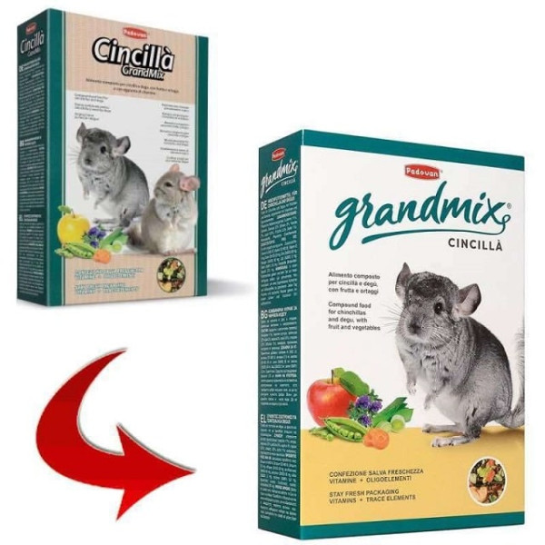Корм збалансований для шиншил та дегу Padovan (Падован) Grandmix Cincilla 850 г