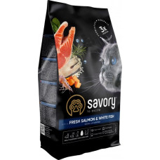 Сухий корм Savory Fresh Salmon & White Fish для довгошерстих кішок смак свіжого лосося і білої риби 400 г