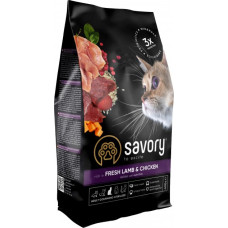 Сухий корм Savory Adult Gourmand Sterilized Fresh Lamb & Chicken для стерилізованих котів свіже м'ясо ягня та курки 400 г