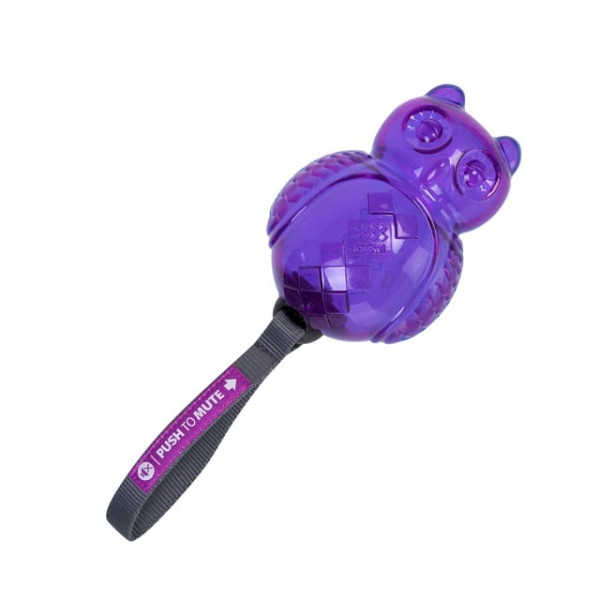 Іграшка для собак Сова з пищалкою, що вимикається GiGwi Push to mute, TPR гума, нейлон, 14 см