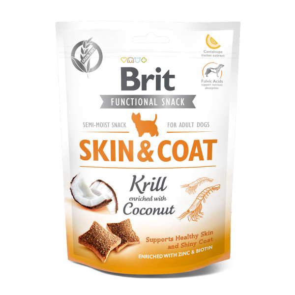 Ласощі Brit Care Skin & Coat для собак Криль з кокосом 150 г