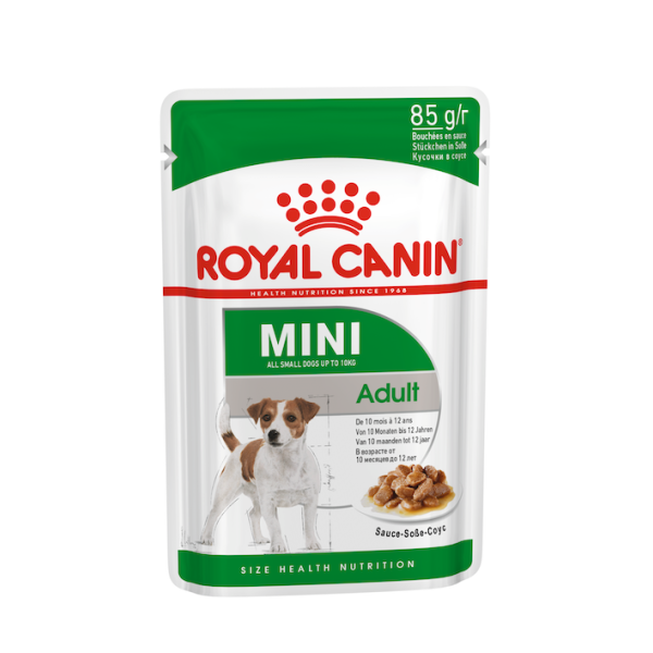 Вологий корм Royal Canin (Роял Канін) Mini Adult для собак малих порід (шматочки в соусі) 85 г