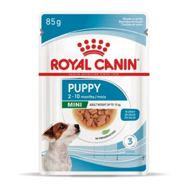 Вологий корм Royal Canin (Роял Канін) Mini Puppy для цуценят малих порід (шматочки в соусі) 85 г